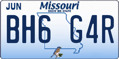 MO license plate BH6G4R