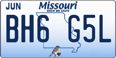 MO license plate BH6G5L