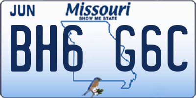 MO license plate BH6G6C
