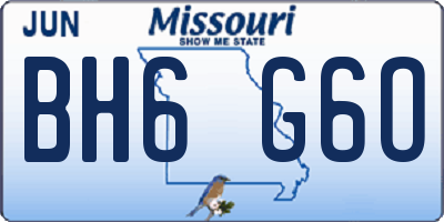 MO license plate BH6G6O