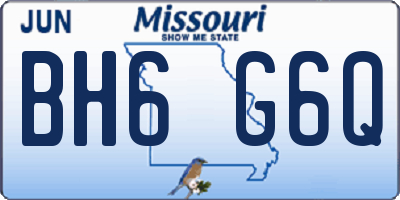 MO license plate BH6G6Q