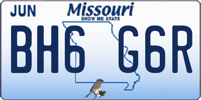 MO license plate BH6G6R