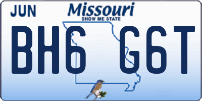 MO license plate BH6G6T