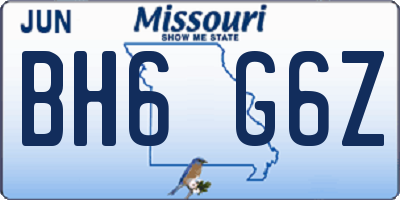 MO license plate BH6G6Z