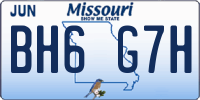 MO license plate BH6G7H
