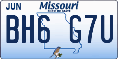 MO license plate BH6G7U