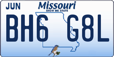 MO license plate BH6G8L