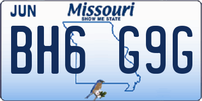 MO license plate BH6G9G