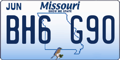 MO license plate BH6G9O