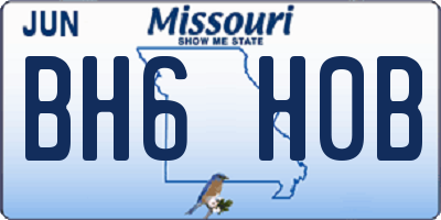 MO license plate BH6H0B