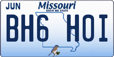 MO license plate BH6H0I