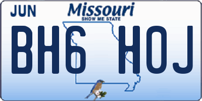 MO license plate BH6H0J