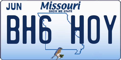 MO license plate BH6H0Y