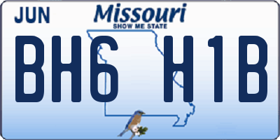 MO license plate BH6H1B