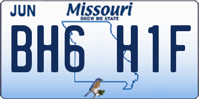 MO license plate BH6H1F