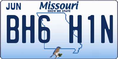 MO license plate BH6H1N