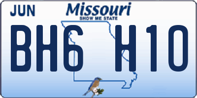 MO license plate BH6H1O