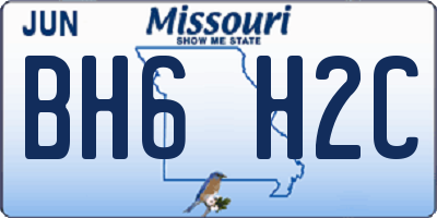 MO license plate BH6H2C