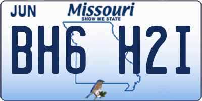 MO license plate BH6H2I