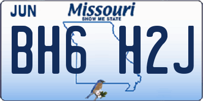 MO license plate BH6H2J