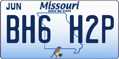 MO license plate BH6H2P