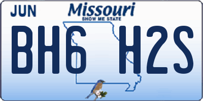MO license plate BH6H2S
