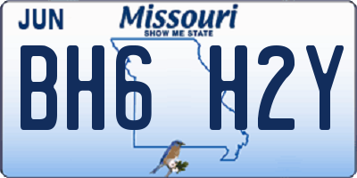 MO license plate BH6H2Y