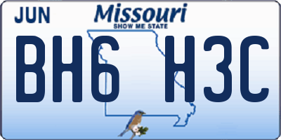 MO license plate BH6H3C