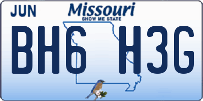 MO license plate BH6H3G