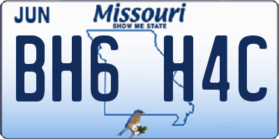 MO license plate BH6H4C