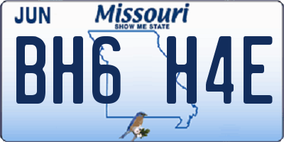 MO license plate BH6H4E