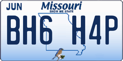 MO license plate BH6H4P
