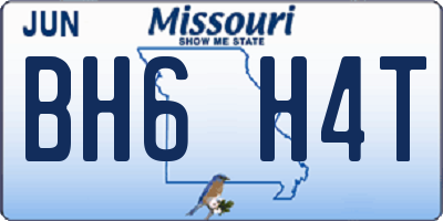 MO license plate BH6H4T