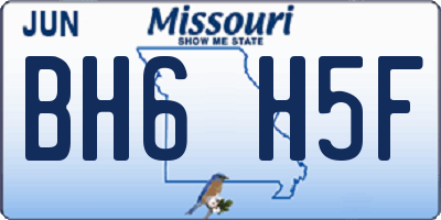 MO license plate BH6H5F