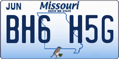 MO license plate BH6H5G