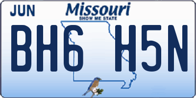 MO license plate BH6H5N