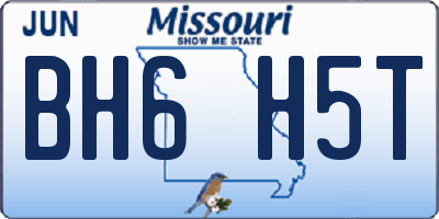 MO license plate BH6H5T