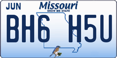 MO license plate BH6H5U