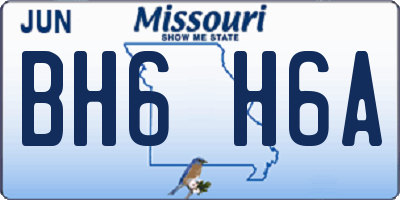 MO license plate BH6H6A