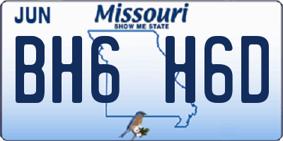 MO license plate BH6H6D