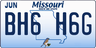 MO license plate BH6H6G