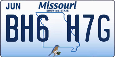 MO license plate BH6H7G