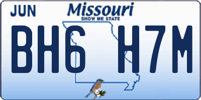 MO license plate BH6H7M