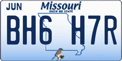 MO license plate BH6H7R