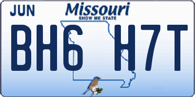 MO license plate BH6H7T
