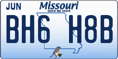 MO license plate BH6H8B