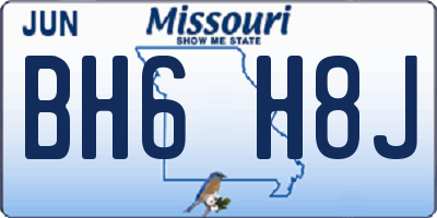 MO license plate BH6H8J