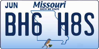 MO license plate BH6H8S