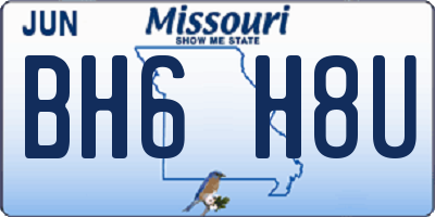MO license plate BH6H8U