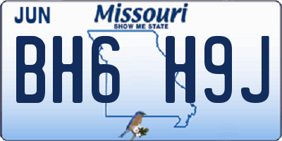 MO license plate BH6H9J